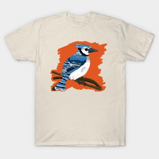 Midwest Blue Jay over a Bright Background T-Shirt